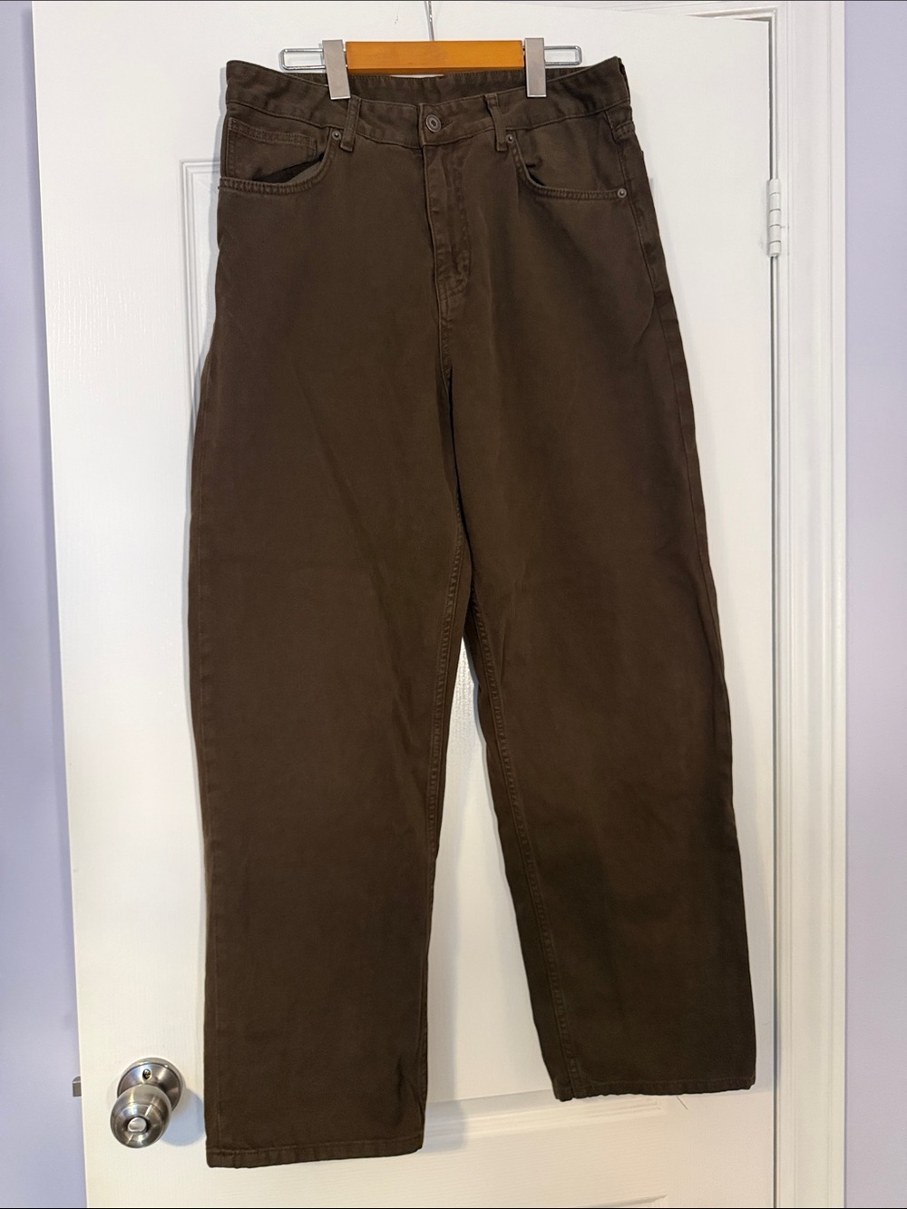 ZARA Brown Straight‑Leg Jeans – Size 8 – 100% Cotton